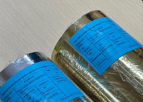 Good price スピードプリント BOPP/PETフィルム 25μm×2000m 超反射型二重金属化層と粘着コーティング オンライン
